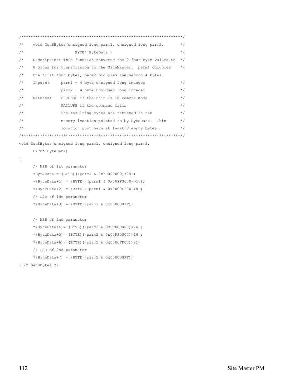 112 site master pm | Anritsu Site Master S331D User Manual | Page 118 / 132