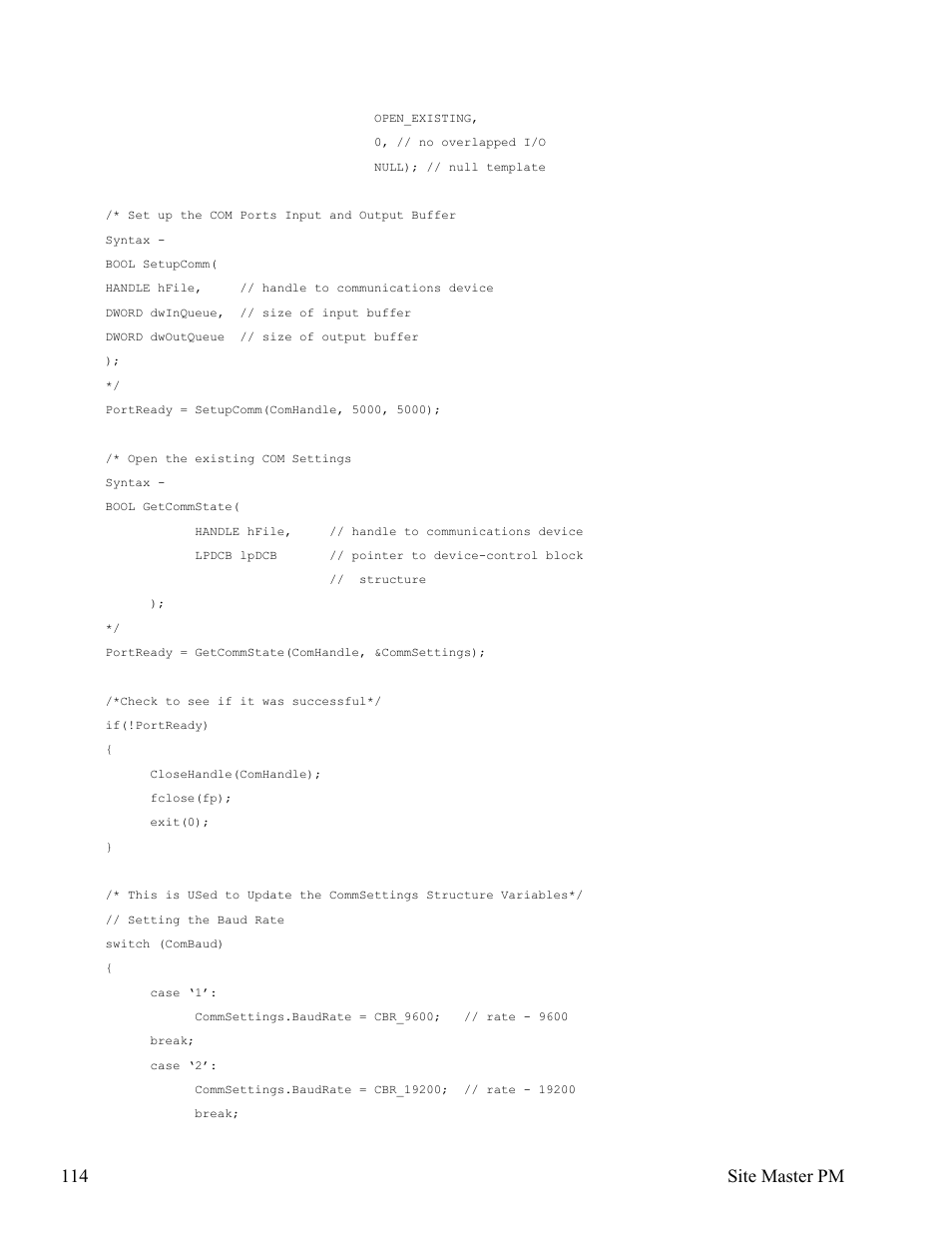 114 site master pm | Anritsu Site Master S331D User Manual | Page 120 / 132