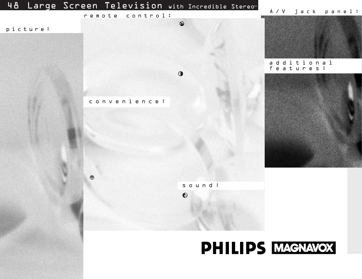 48 " large screen television, With incredible stereo | Philips 7P4830W User Manual | Page 2 / 2