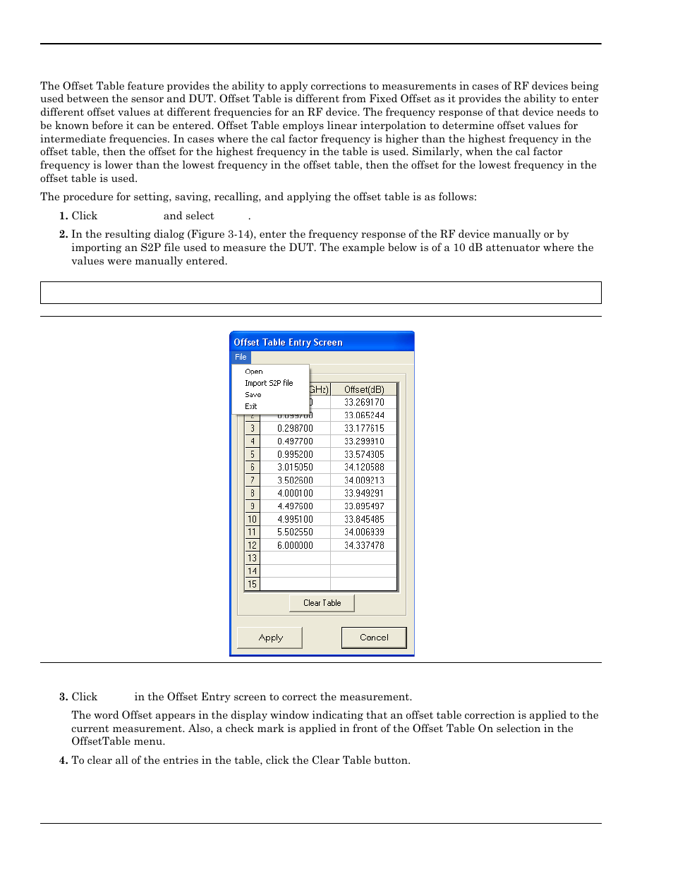 Offset table, Offset table -8 | Anritsu 0701012 User Manual | Page 26 / 70