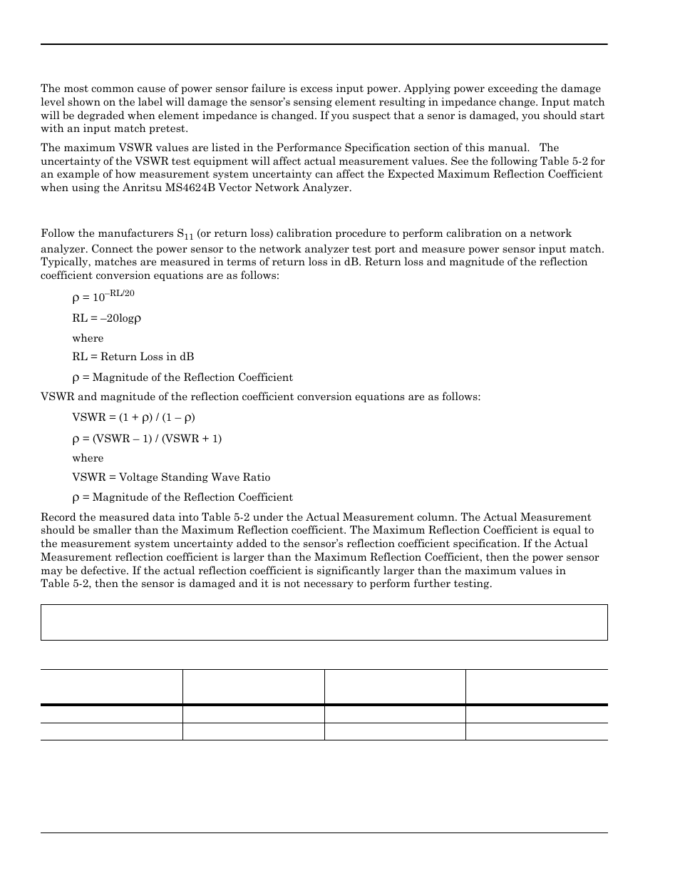 3 vswr pretest, Vswr pretest -2, Vswr pretest | Test procedure | Anritsu 0701012 User Manual | Page 42 / 70