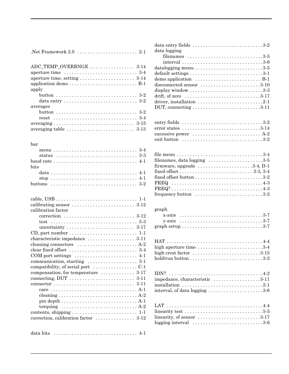 Index | Anritsu 0701012 User Manual | Page 67 / 70