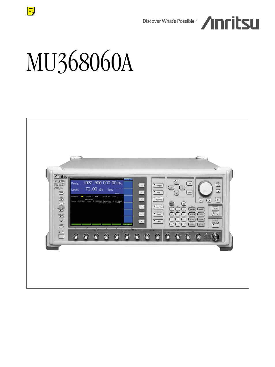 Anritsu MU368060A User Manual | 4 pages