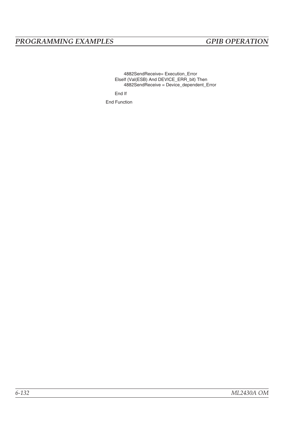 Programming examples gpib operation | Anritsu ML2430A User Manual | Page 219 / 271