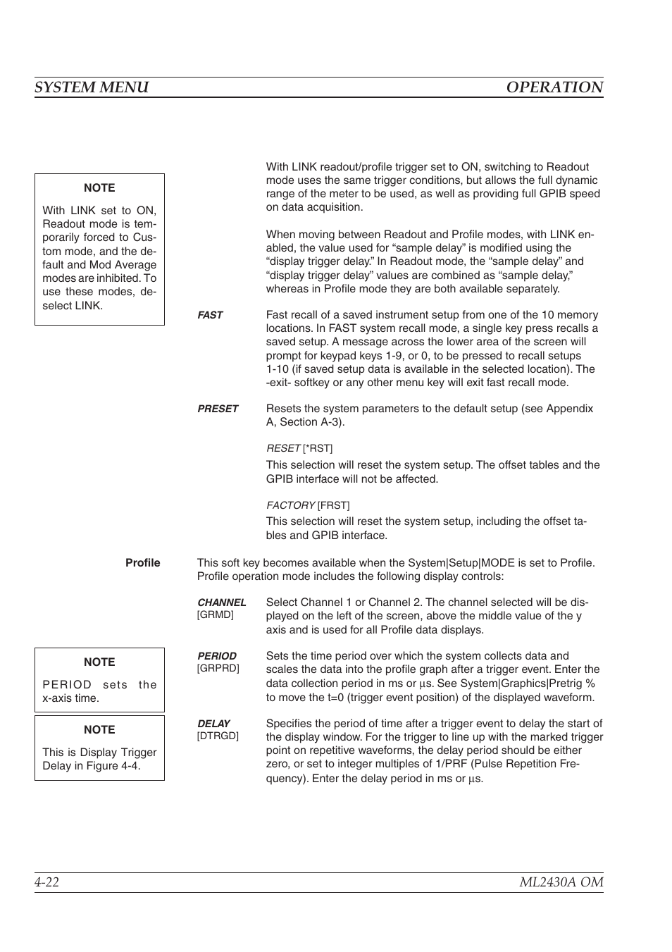 System menu operation | Anritsu ML2430A User Manual | Page 50 / 271