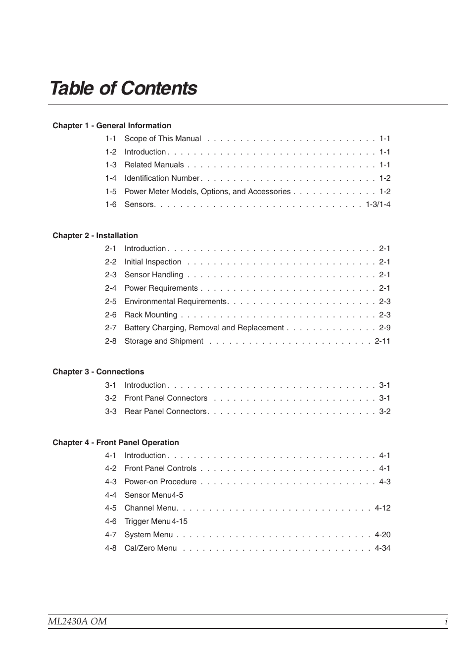 Anritsu ML2430A User Manual | Page 6 / 271