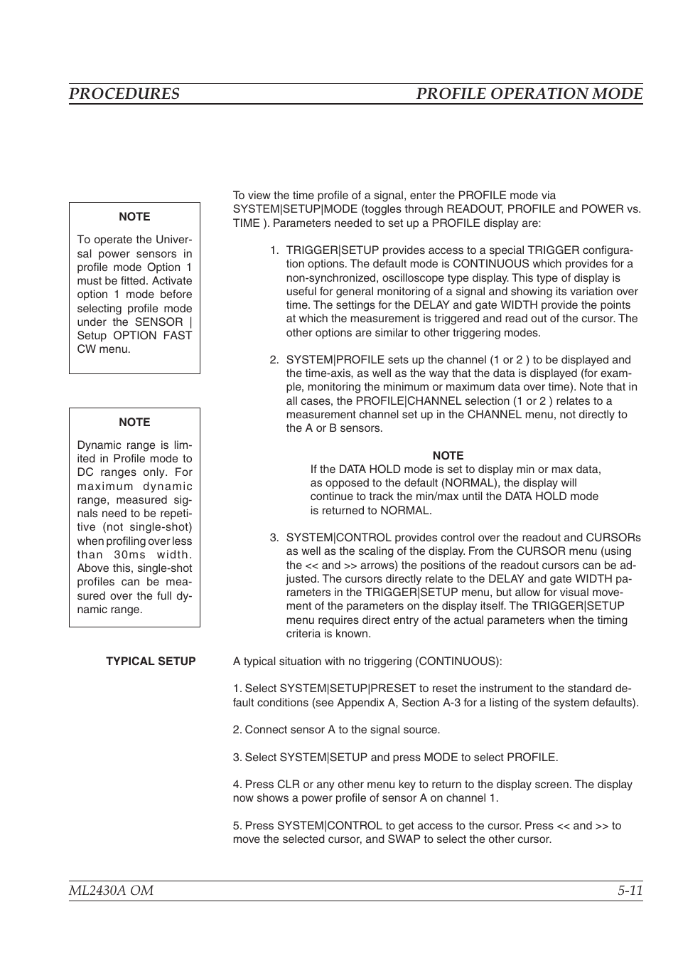 Procedures profile operation mode | Anritsu ML2430A User Manual | Page 74 / 271