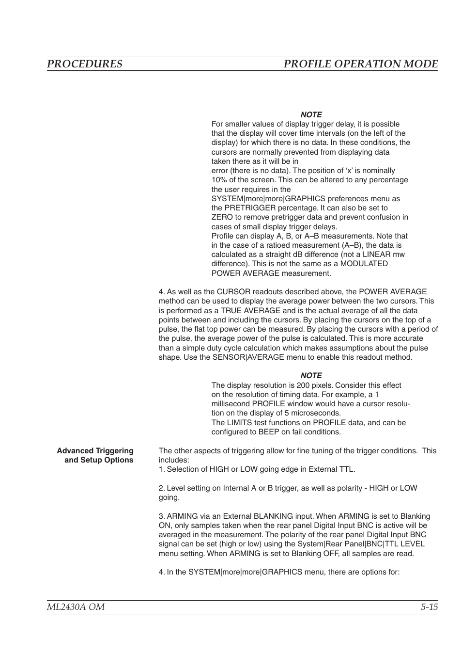 Procedures profile operation mode | Anritsu ML2430A User Manual | Page 78 / 271