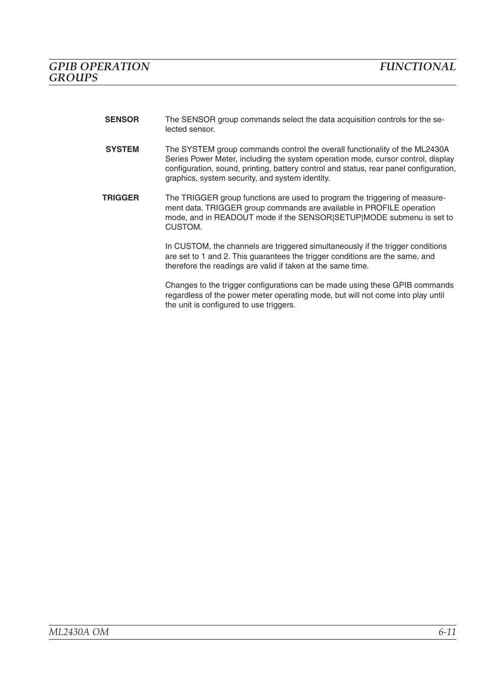 Gpib operation functional groups | Anritsu ML2430A User Manual | Page 98 / 271