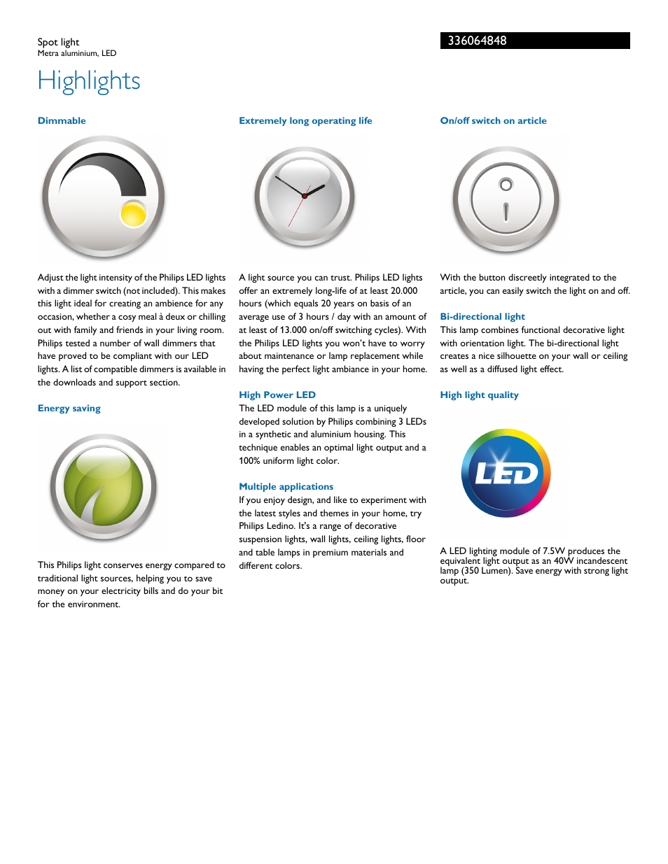 Highlights | Philips 336064848 User Manual | Page 2 / 3