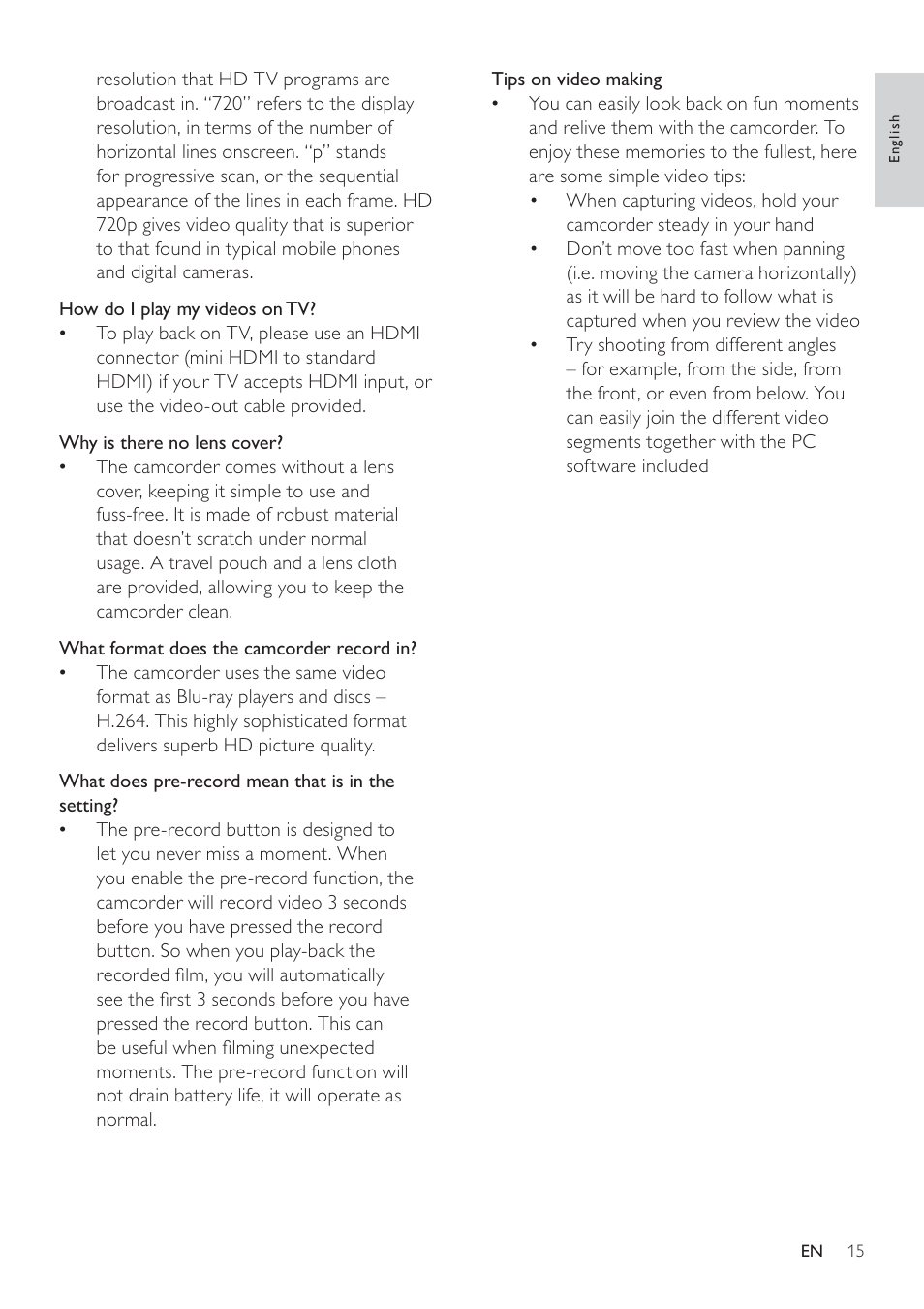 Philips CAM101BL-00 User Manual | Page 14 / 15