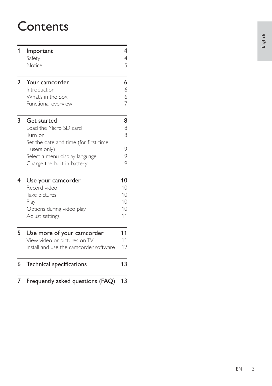 Philips CAM101BL-00 User Manual | Page 2 / 15