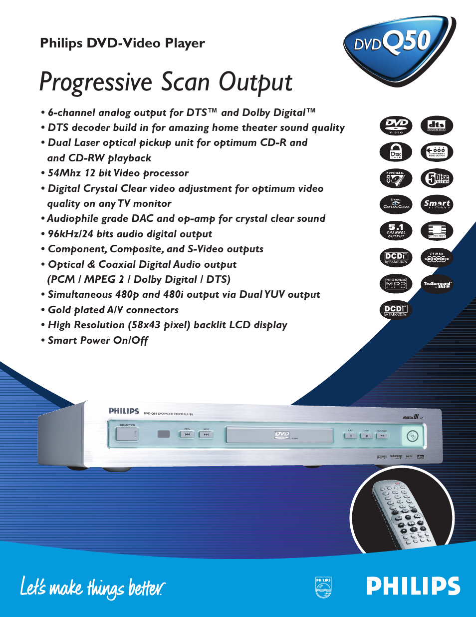 Philips DVDQ50AT99 User Manual | 2 pages