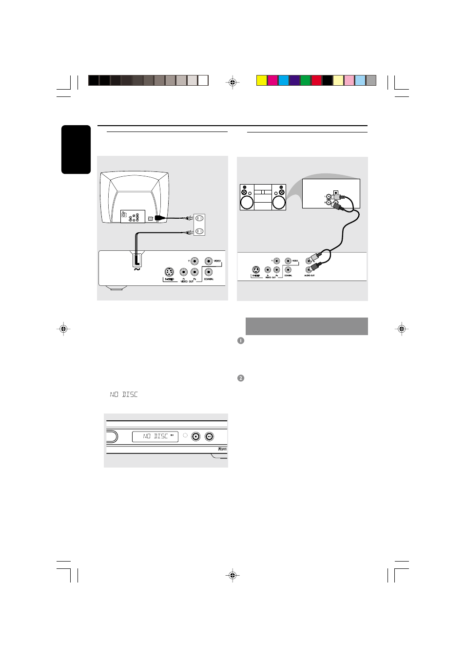 Connections, Connecting the power cord, Optional: connecting to an audio system | Philips DVD622-37 User Manual | Page 12 / 36