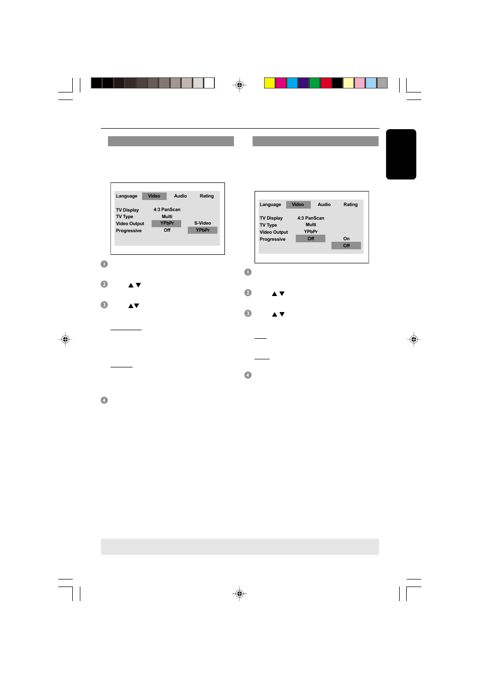 Dvd setup menu options | Philips DVD622-37 User Manual | Page 27 / 36