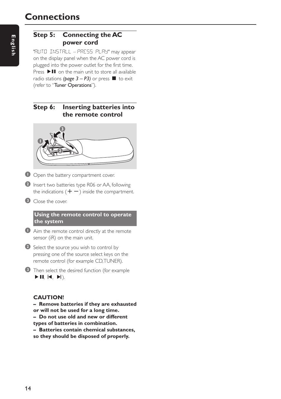 Connections | Philips FW-C777-37 User Manual | Page 14 / 28