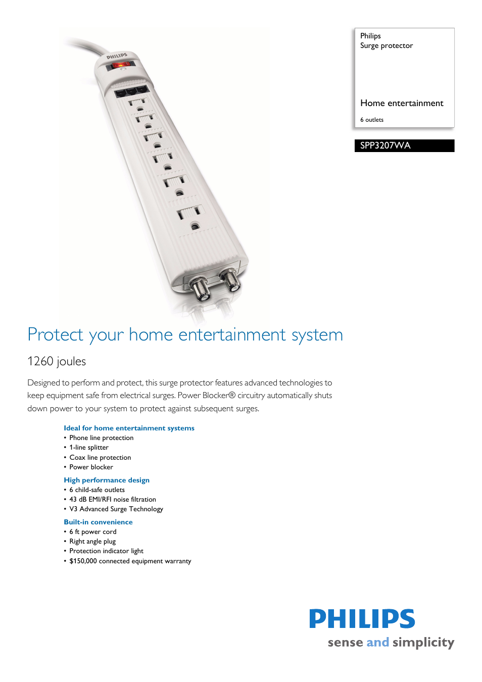 Philips SPP3207WA-17 User Manual | 2 pages