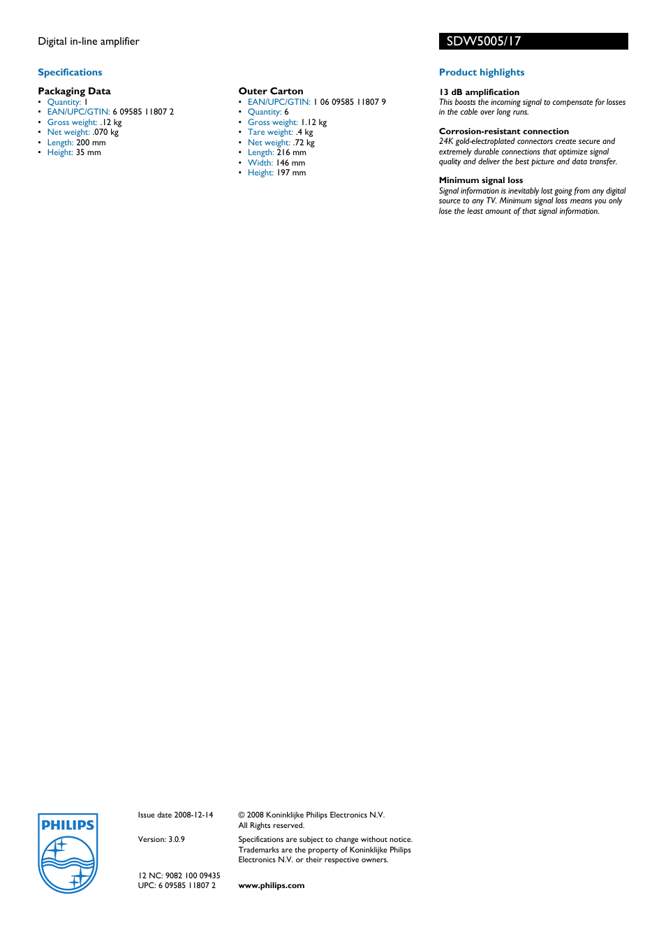 Philips SDW5005-17 User Manual | Page 2 / 2