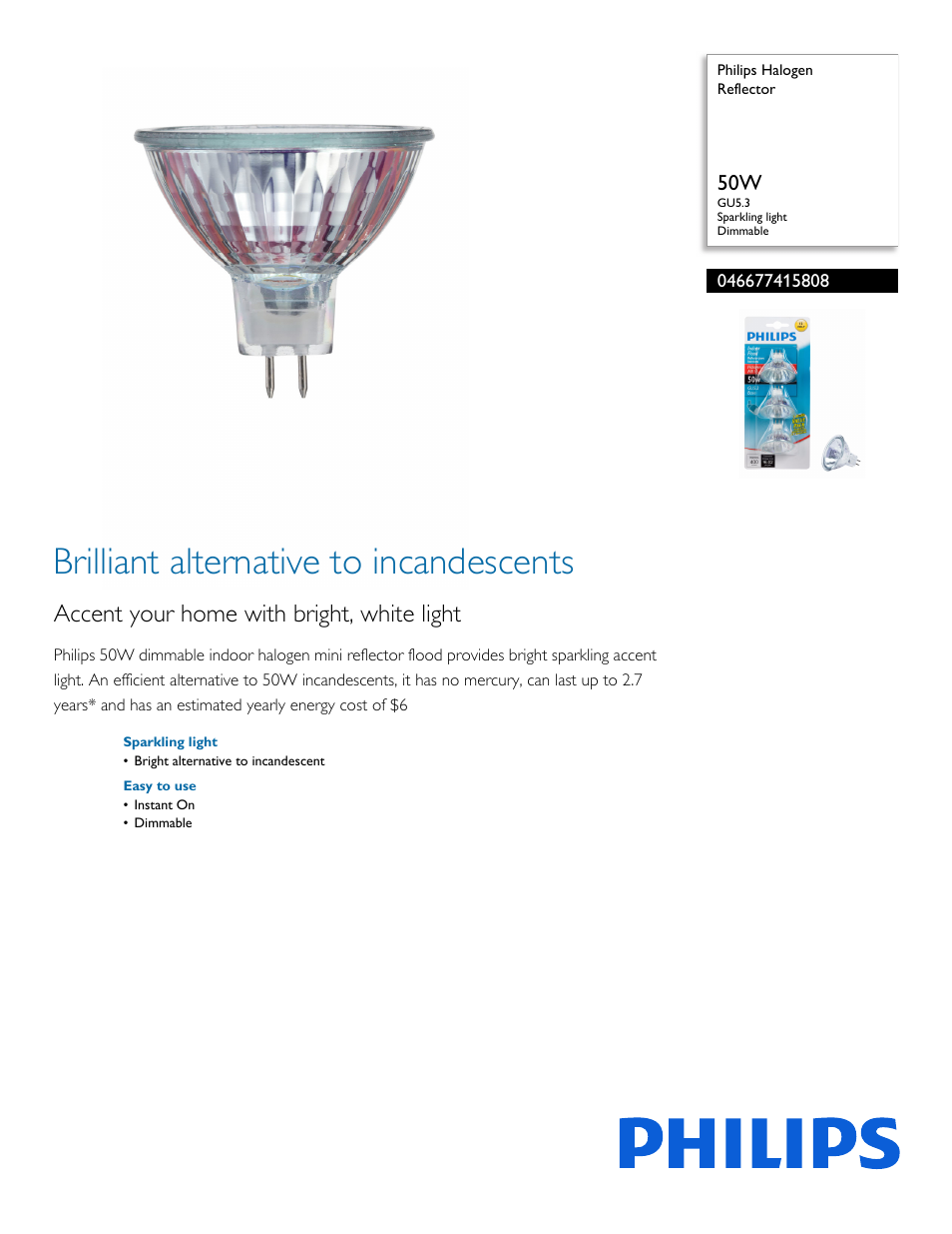 Philips 046677415808 User Manual | 2 pages