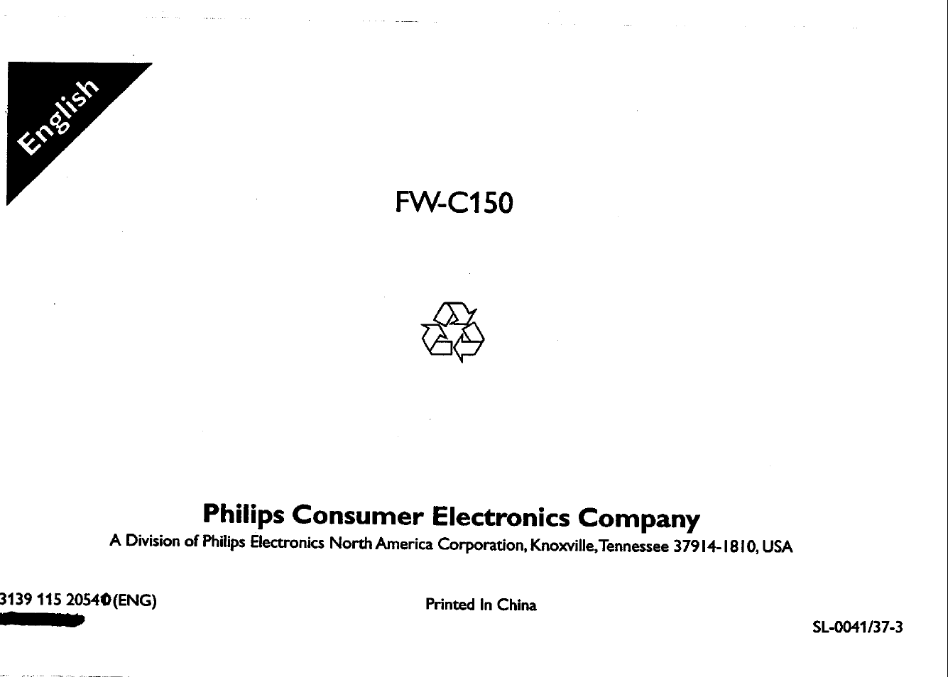 Fw-c, Philips consumer electronics company | Philips FWC150 User Manual | Page 28 / 28