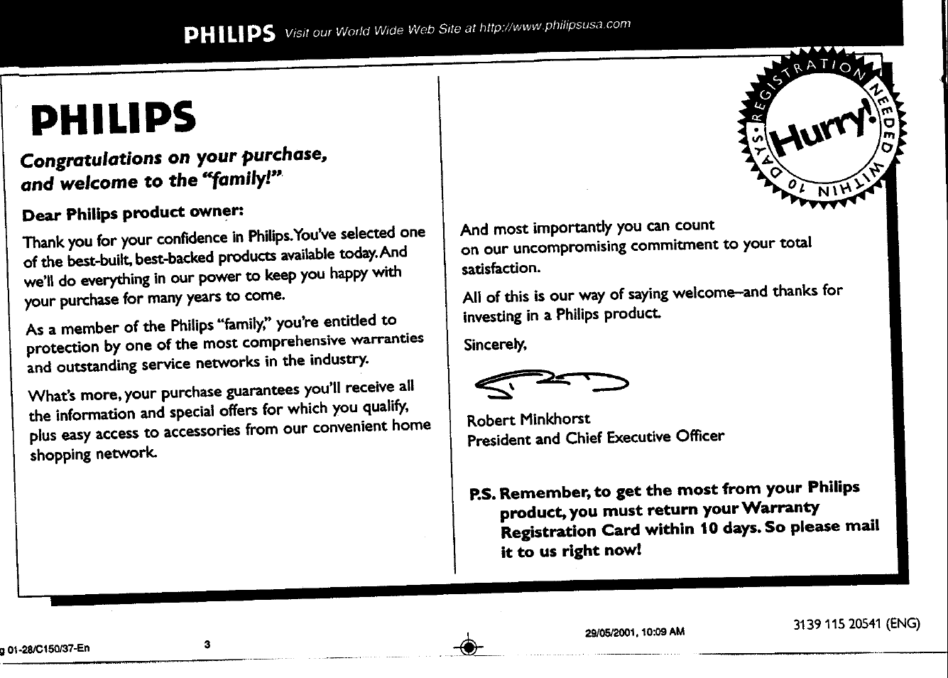 Philips | Philips FWC150 User Manual | Page 3 / 28