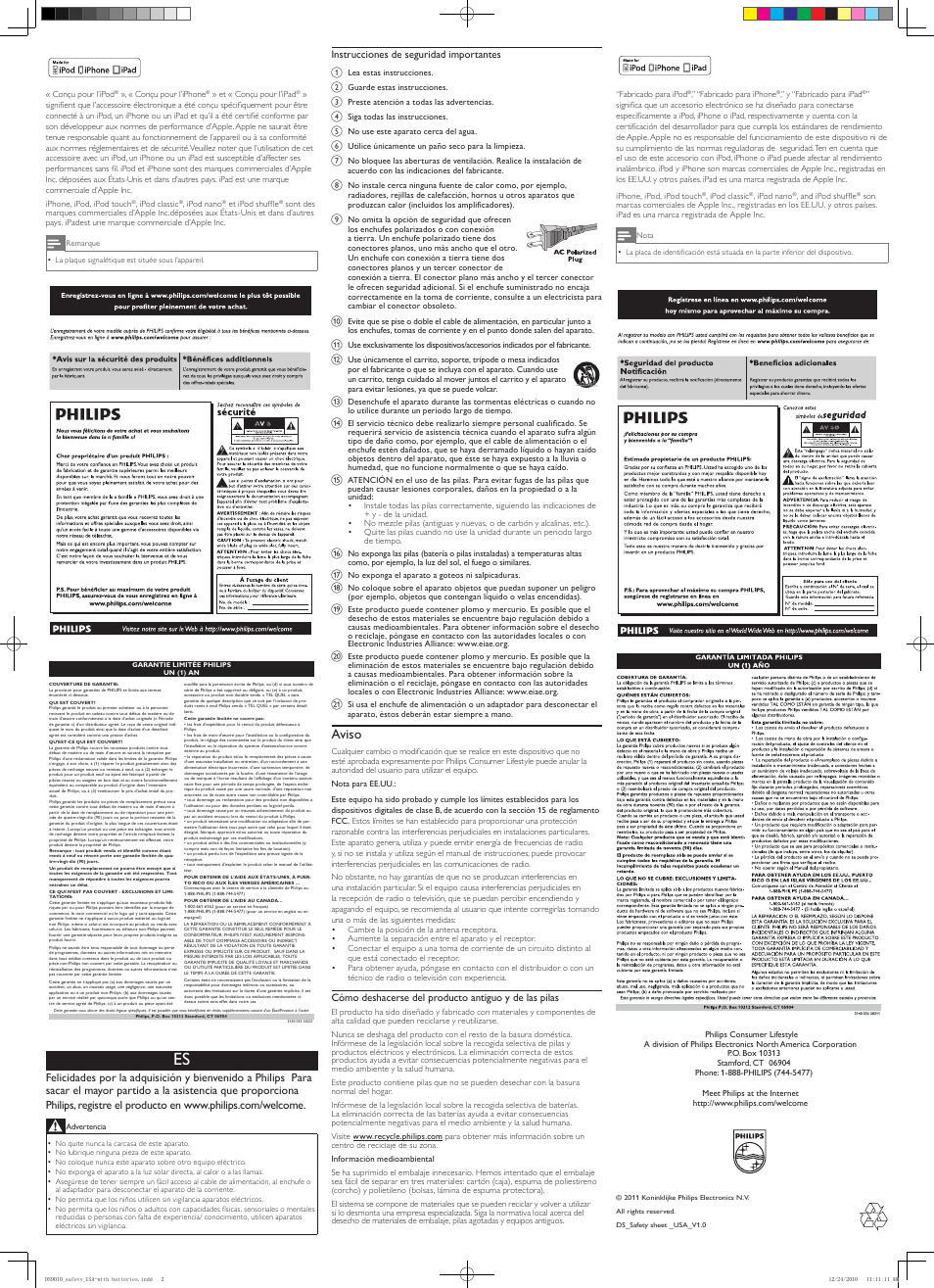 Aviso | Philips DS3510-37 User Manual | Page 2 / 4