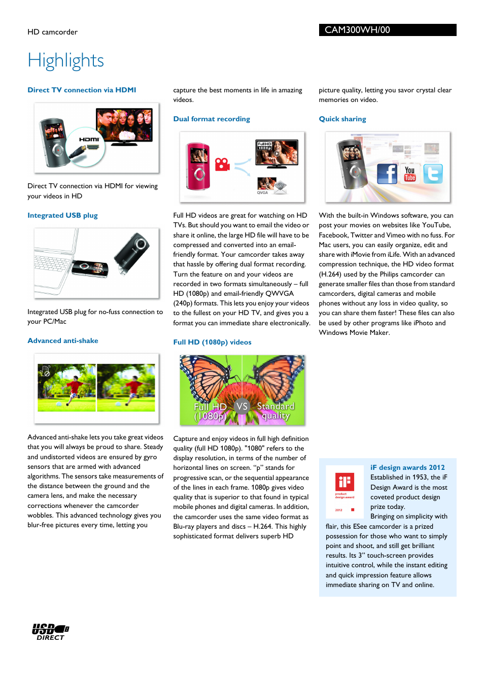 Highlights | Philips CAM300WH-00 User Manual | Page 2 / 3