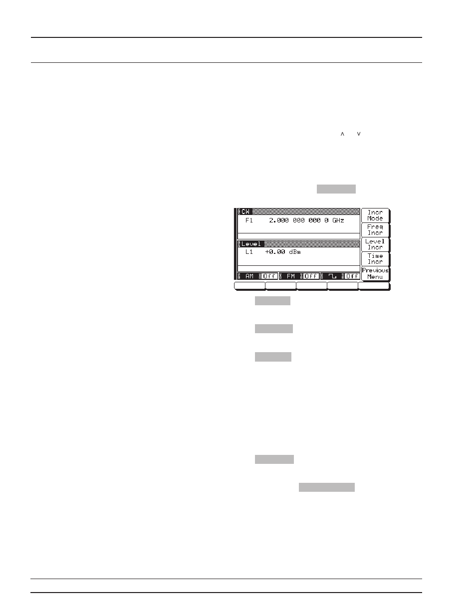 Setting increment sizes 3-88, Setting increment sizes, 3-88, Setting increment sizes -88 | Local (front system panel) operation configuration | Anritsu 681XXC User Manual | Page 121 / 241