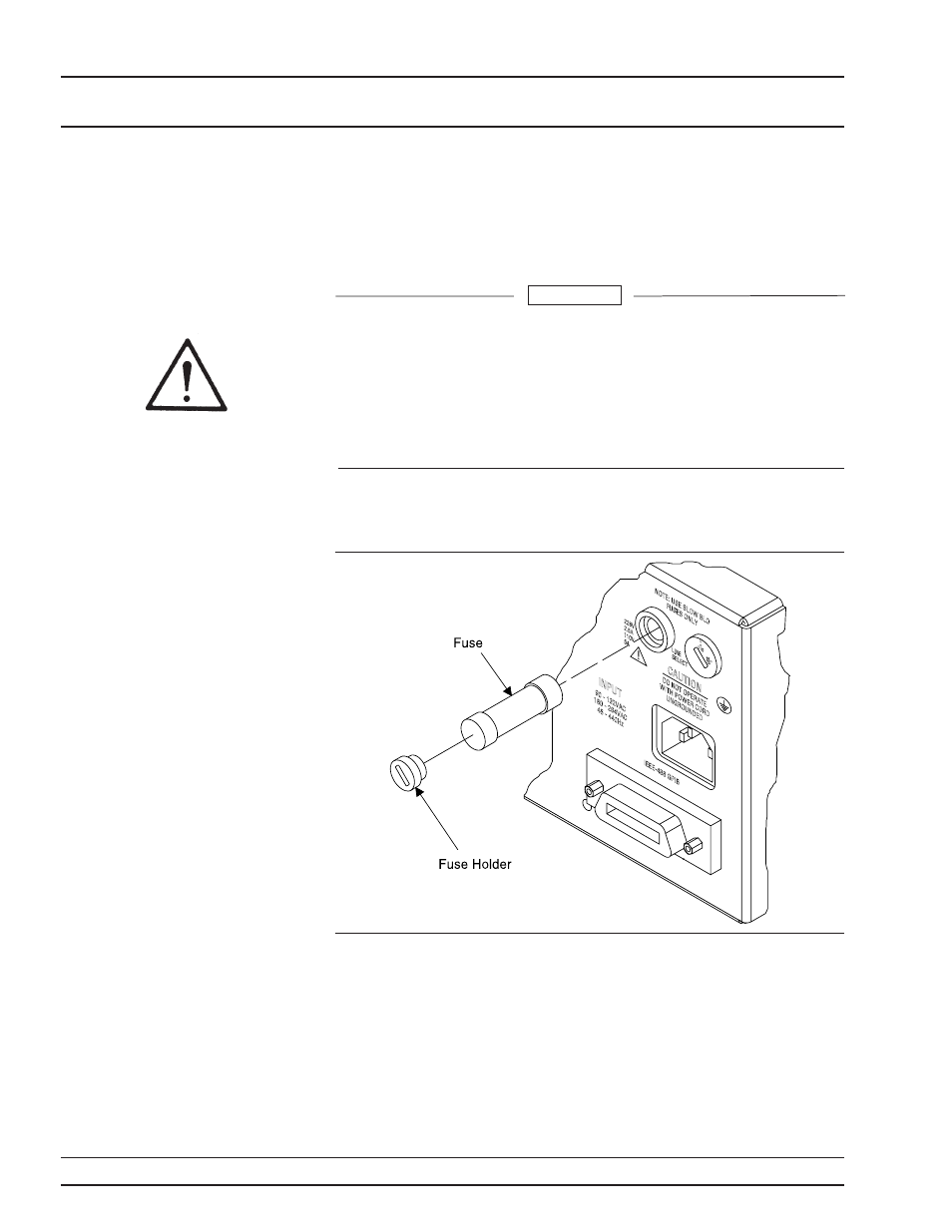 Replacing the line fuse 6-14, Line fuse replacement, 6-14, Replacing the line fuse -14 | Operator routine maintenance maintenance | Anritsu 681XXC User Manual | Page 203 / 241