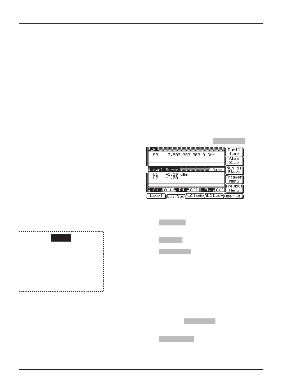Setting dwell time, 3-54, Setting step size, 3-54 | Anritsu 681XXC User Manual | Page 87 / 241