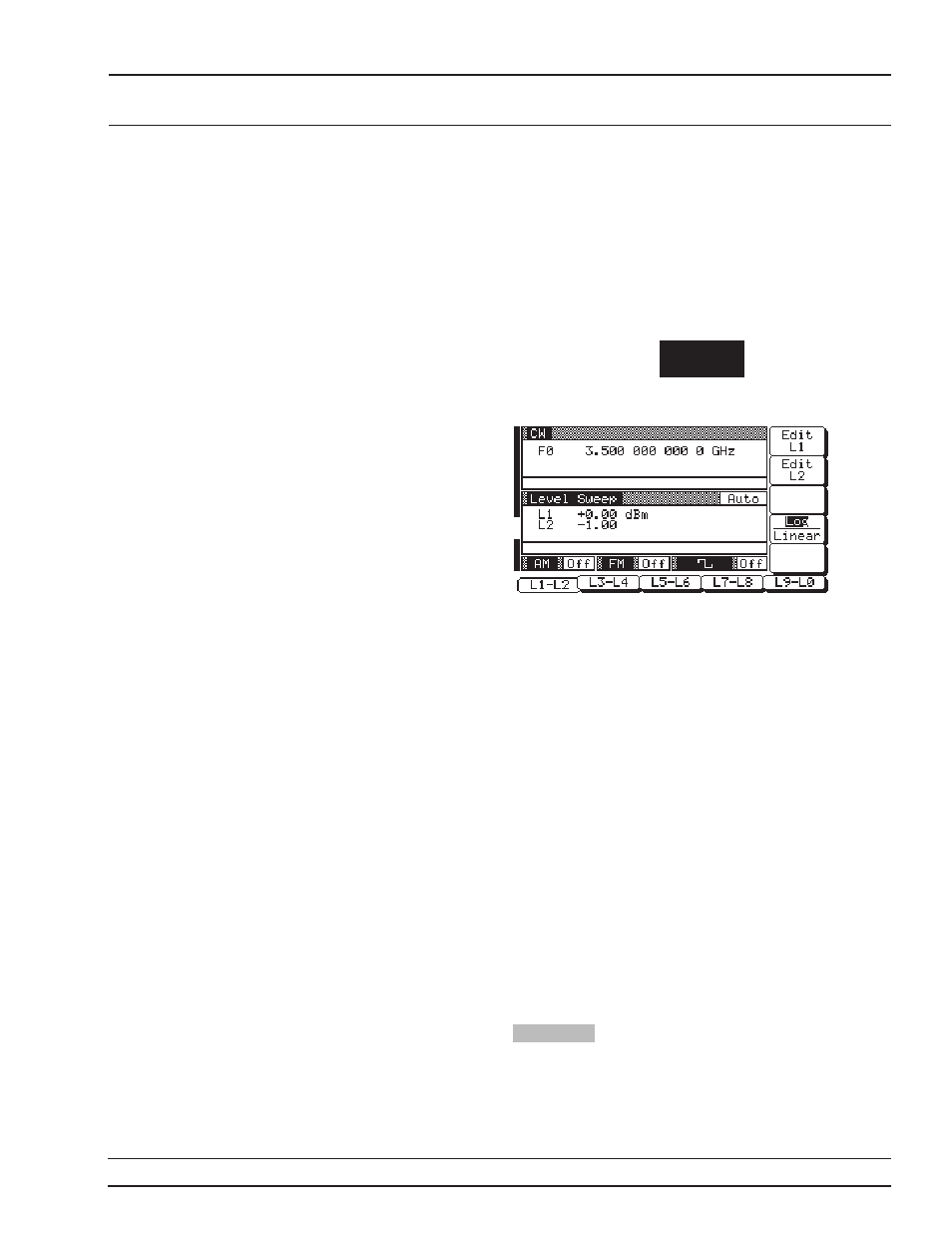Selecting linear or logarithmic sweep, 3-57, Selecting a preset sweep range, 3-57, Setting a preset sweep range, 3-57 | Anritsu 681XXC User Manual | Page 90 / 241