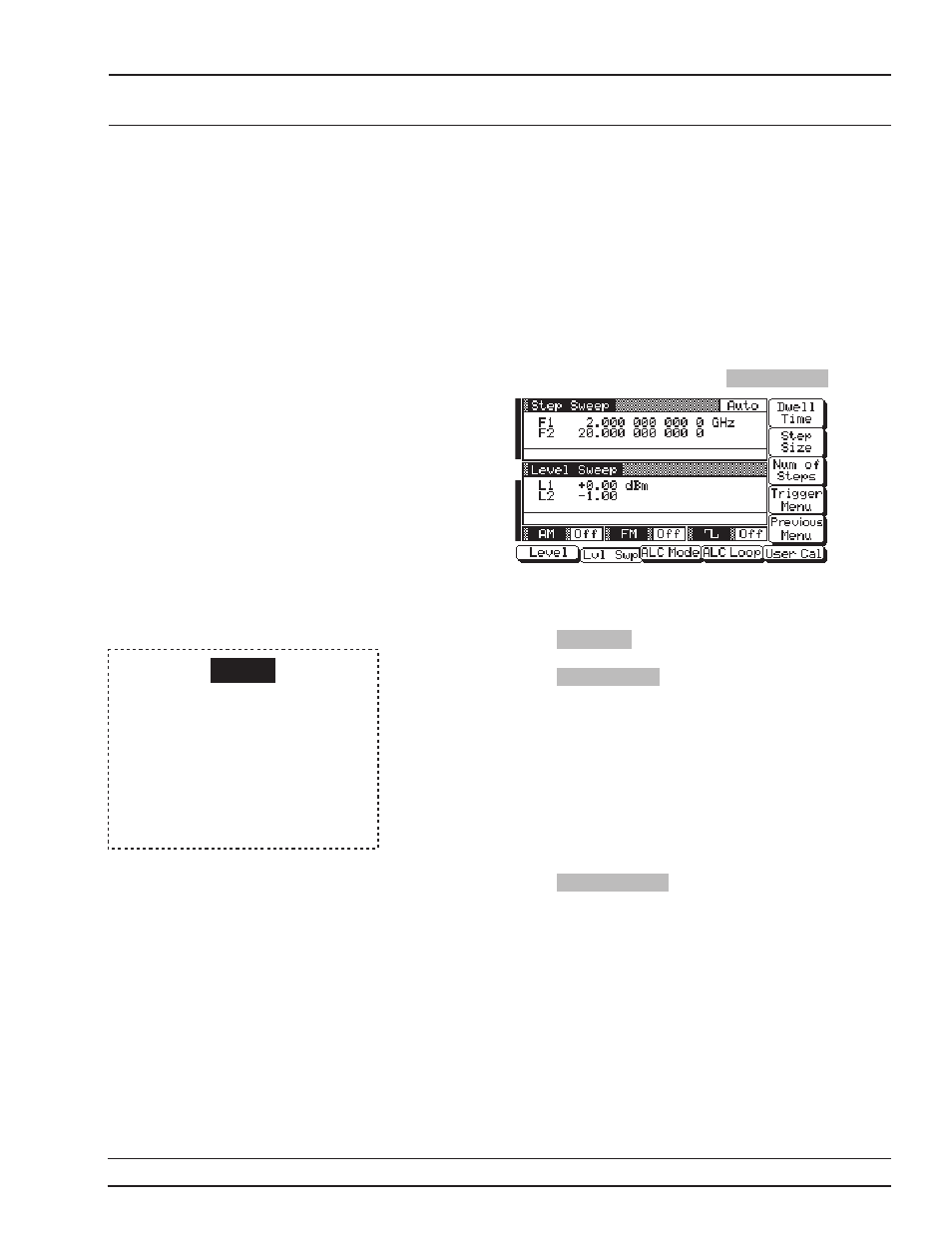 Setting power level step size 3-59, Setting step size, 3-59, Setting power level step size -59 | Anritsu 681XXC User Manual | Page 92 / 241