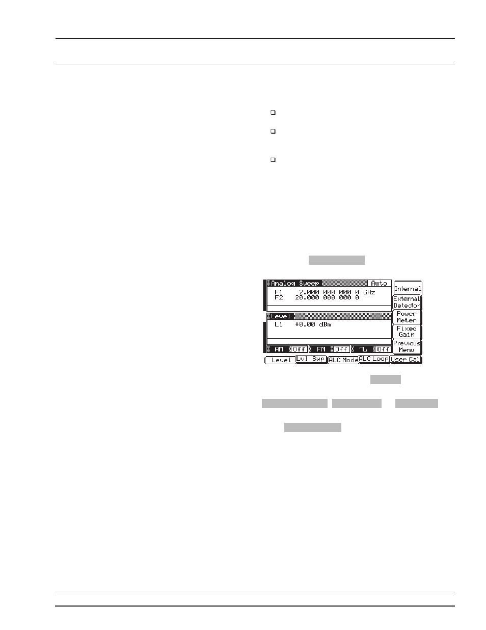 External leveling, 3-61, Internal leveling, 3-61, Local (front leveling panel) operation operations | Anritsu 681XXC User Manual | Page 94 / 241
