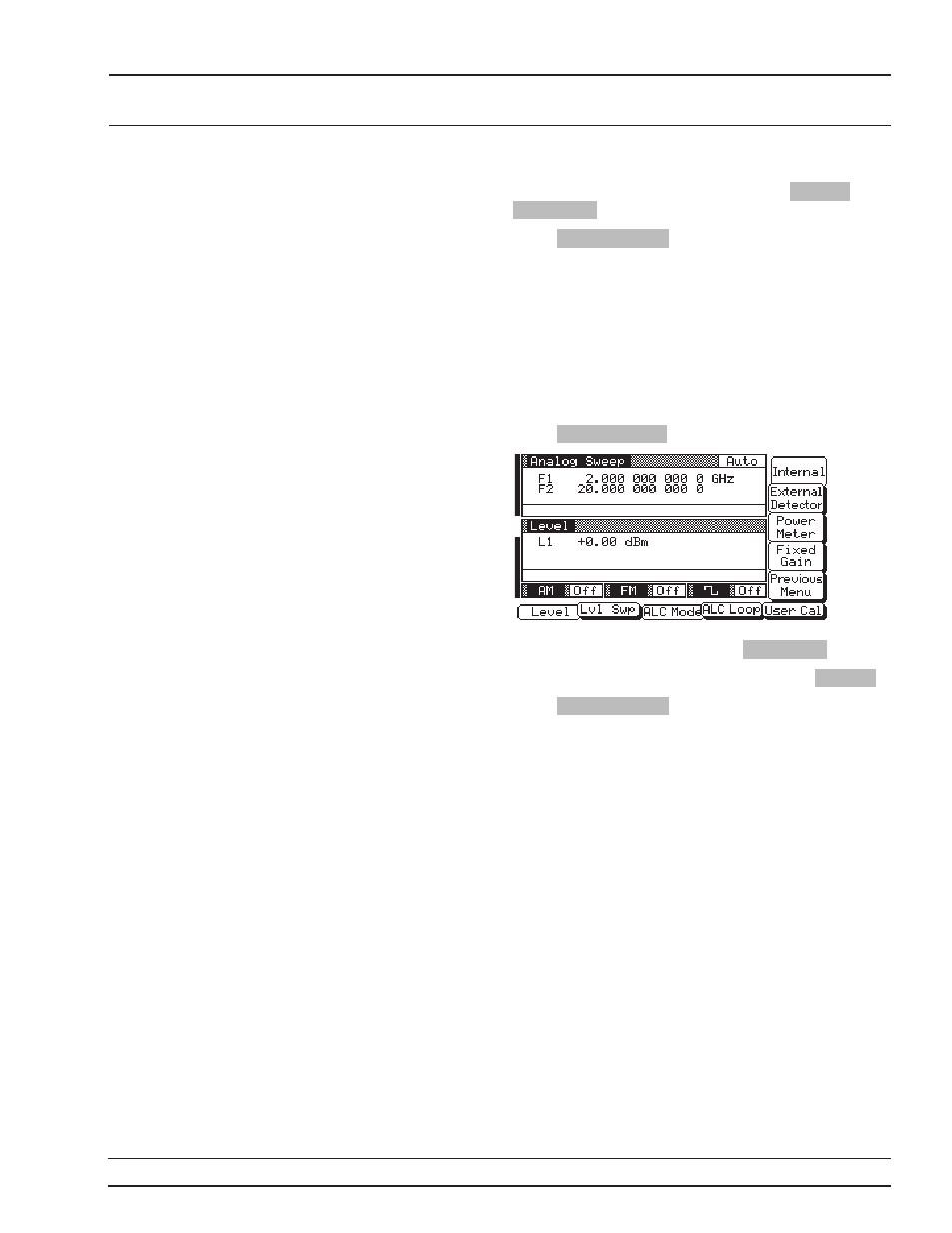 Fixed gain, 3-63, Local (front leveling panel) operation operations | Anritsu 681XXC User Manual | Page 96 / 241