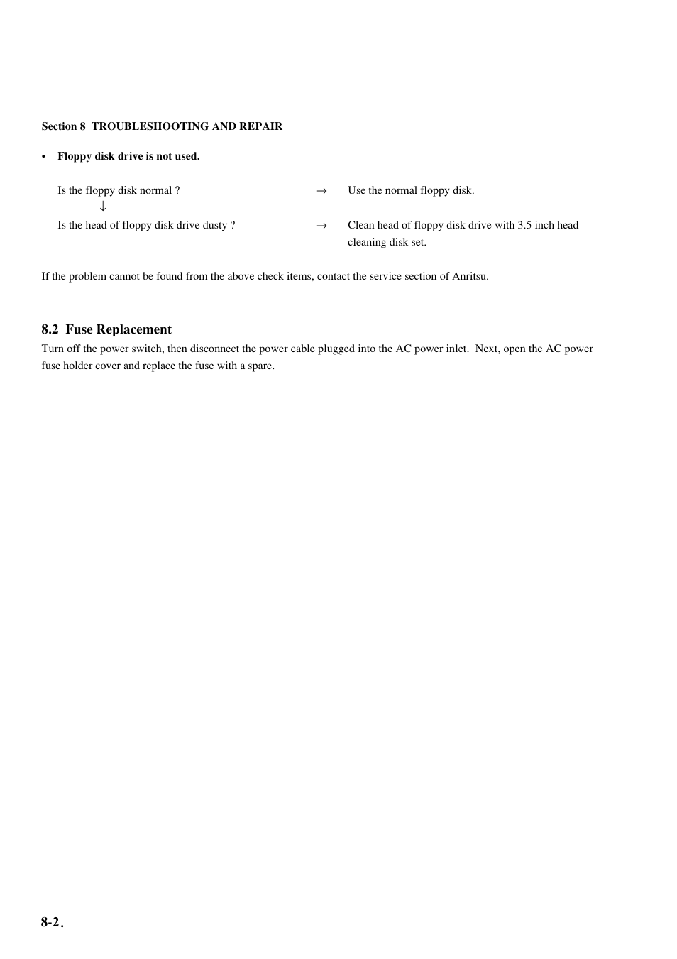 2 fuse replacement | Anritsu MP1763C User Manual | Page 74 / 78