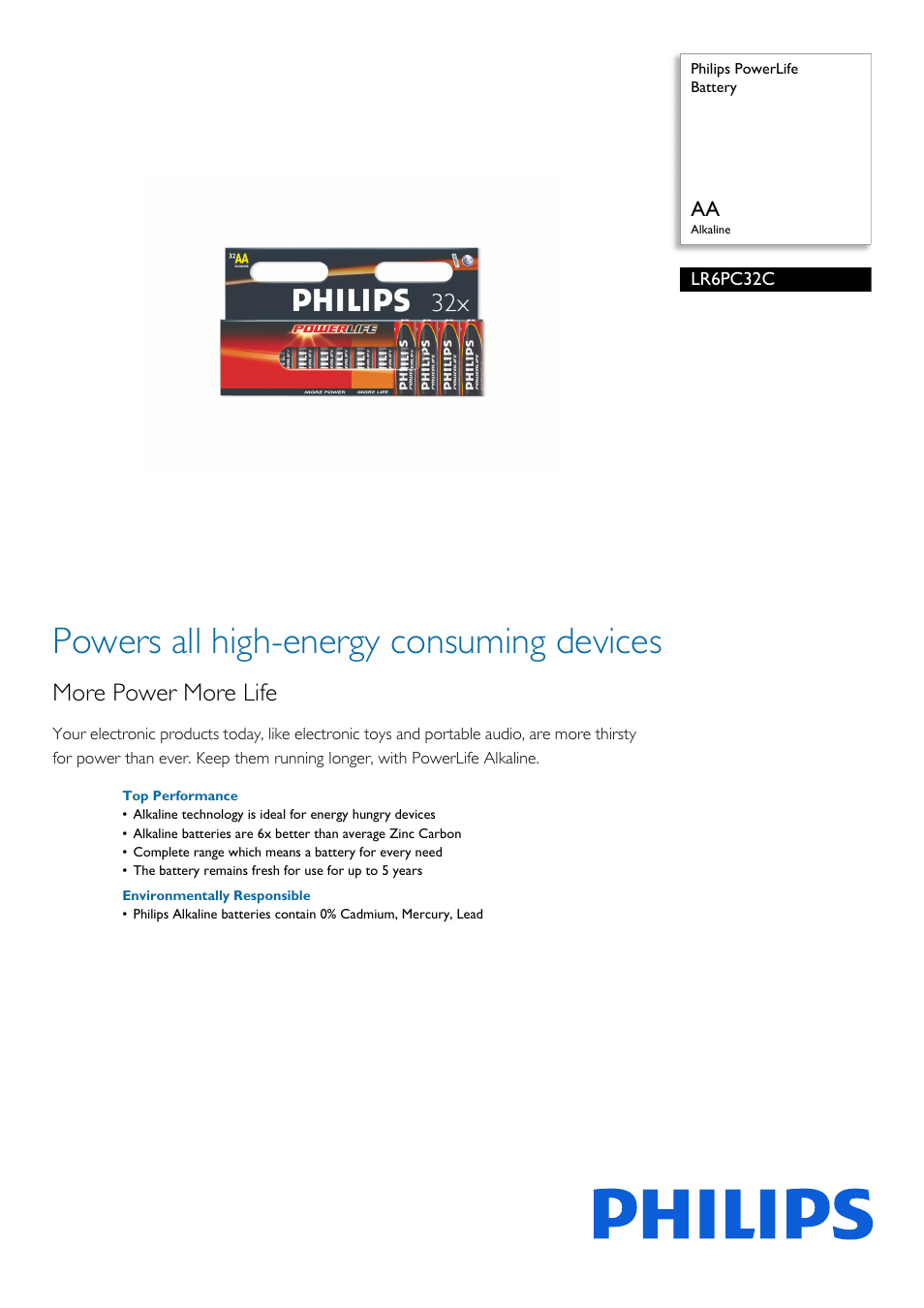 Philips LR6PC32C-27 User Manual | 2 pages