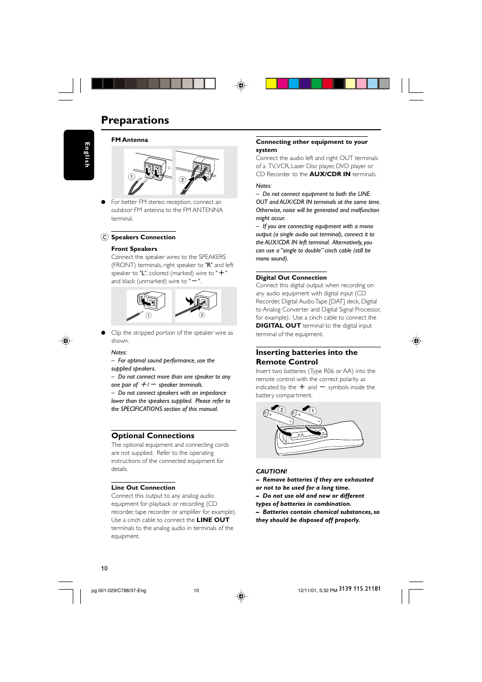 Preparations | Philips FWC78898 User Manual | Page 10 / 30