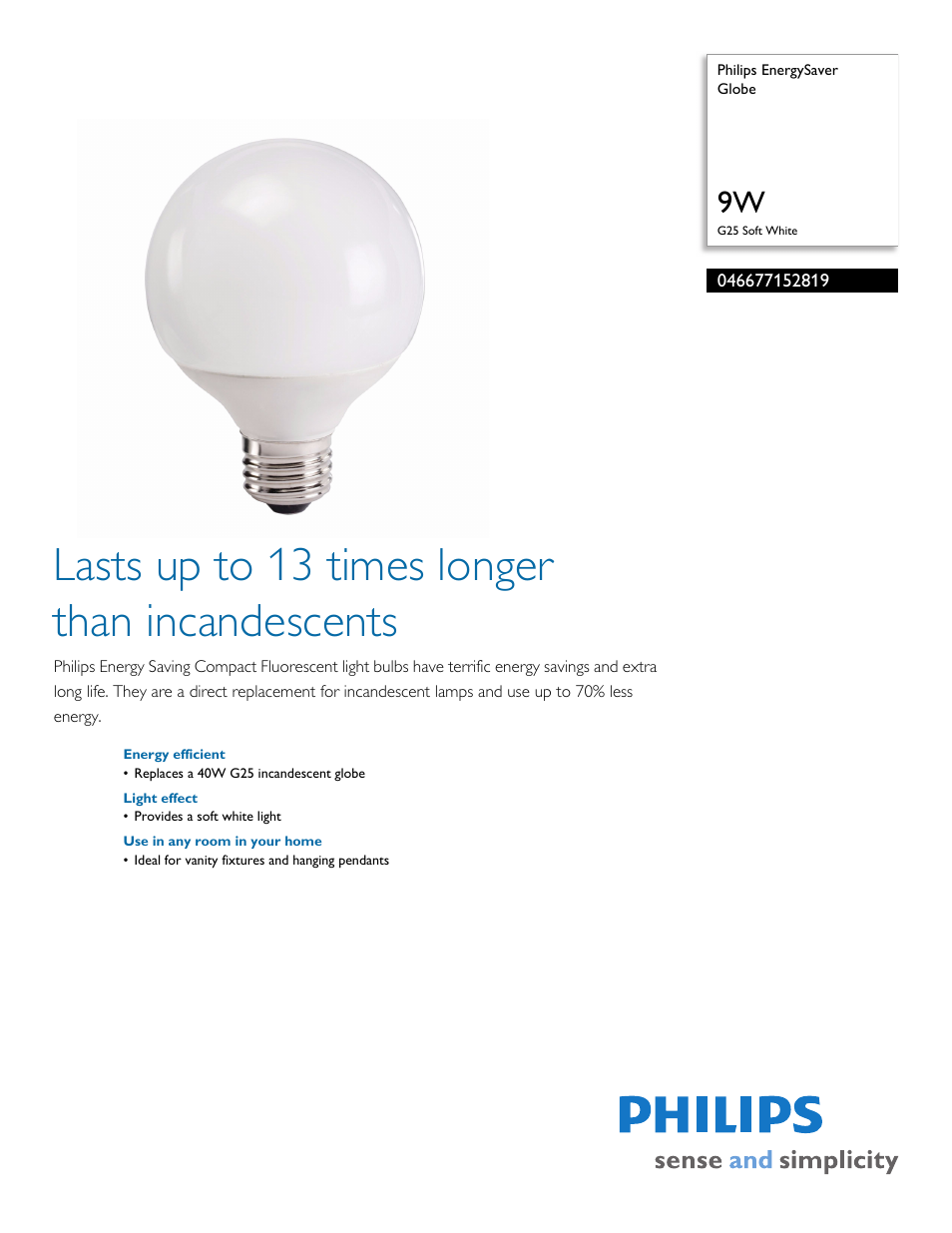 Philips 046677152819 User Manual | 2 pages