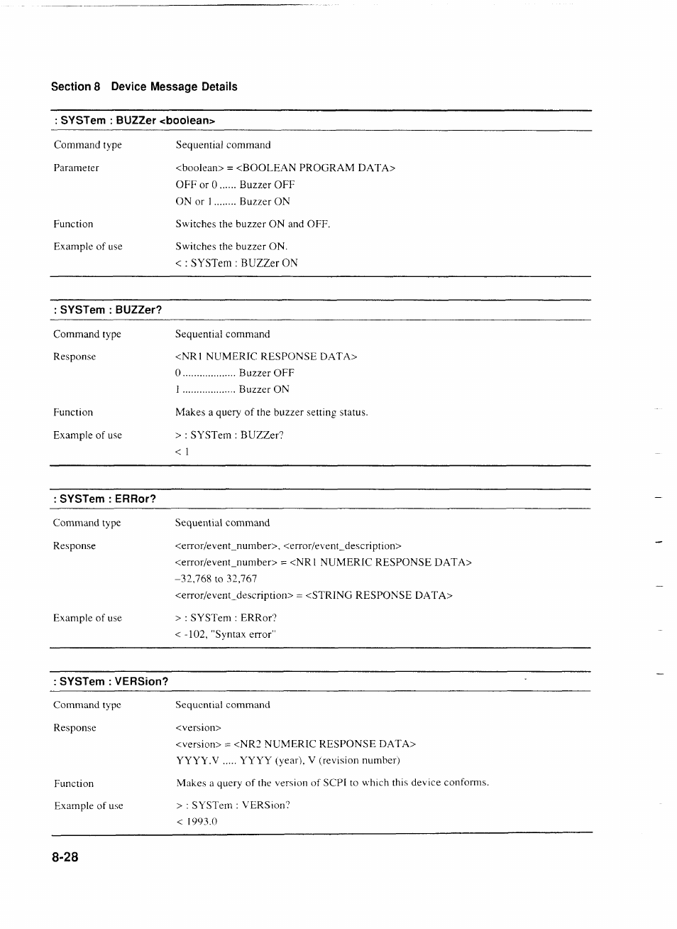 System : buzzer <boolean, System : buzzer, System : error | System : version | Anritsu MP1777A User Manual | Page 105 / 132