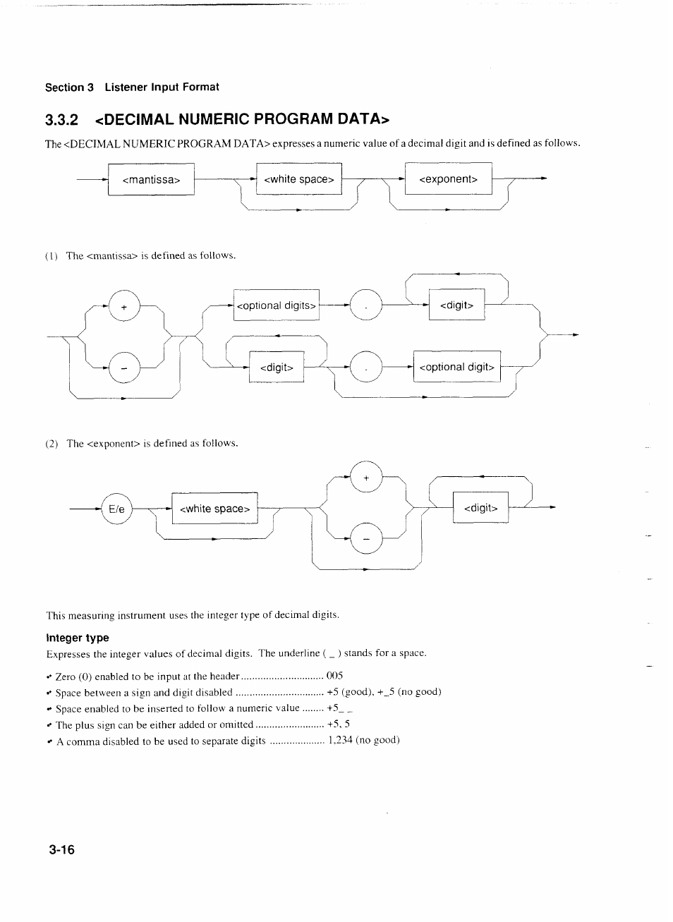 2 <decimal numeric program data, Integer type, Decimal numeric program data> -16 | Anritsu MP1777A User Manual | Page 43 / 132
