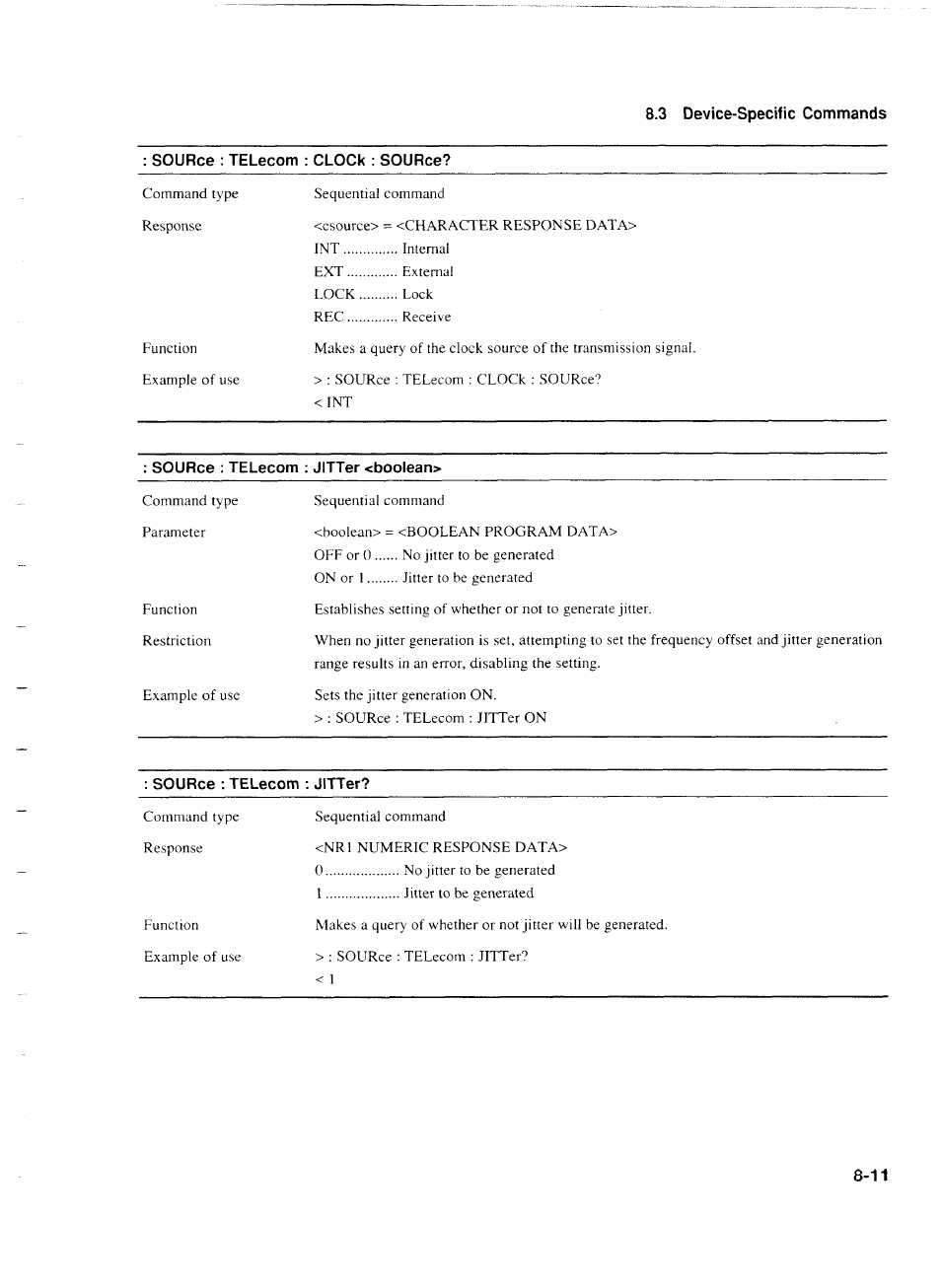 Source ; telecom : clock : source, Source ; telecom ; jltter | Anritsu MP1777A User Manual | Page 88 / 132