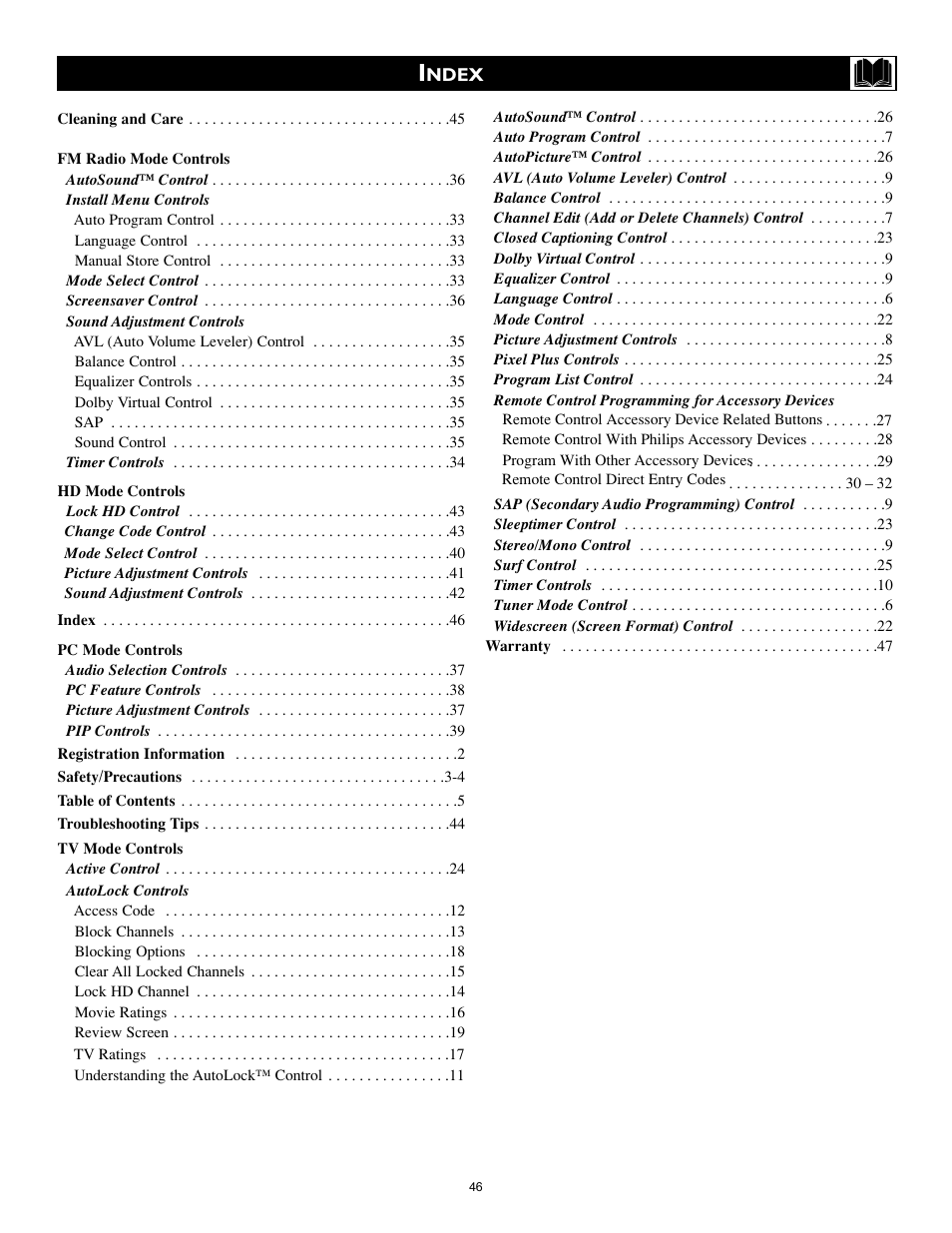 Philips 26PF9966-37 User Manual | Page 46 / 47