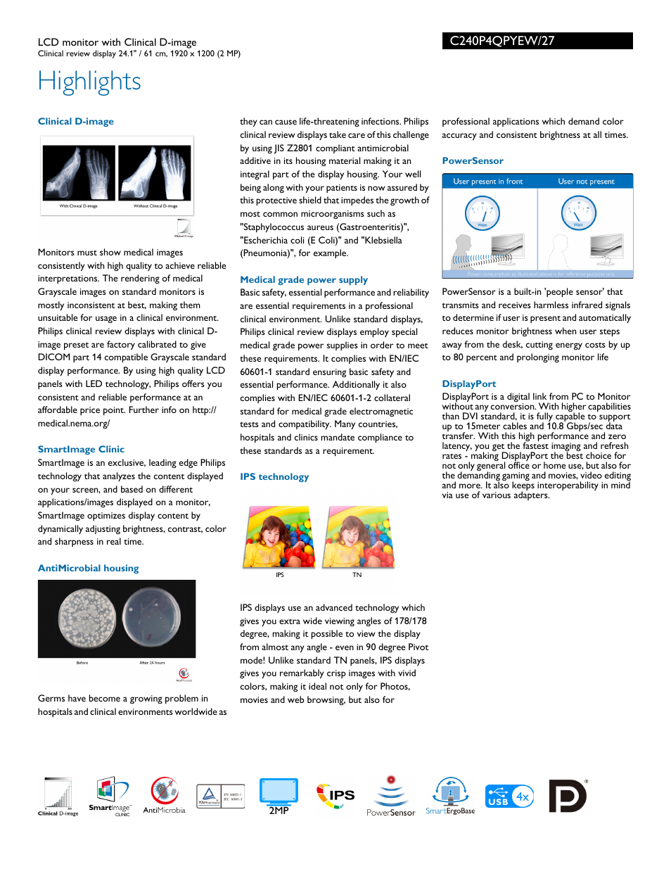 Highlights | Philips C240P4QPYEW-27 User Manual | Page 2 / 3