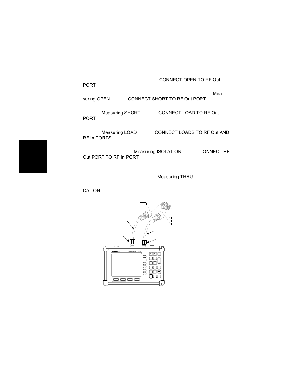 Calibration procedure - dual port 3-4, Calibration procedure - dual port -4, Calibration procedure - dual port | Start cal, Enter, Figure 3-3. two-port measurement calibration setup | Anritsu S251C User Manual | Page 41 / 83