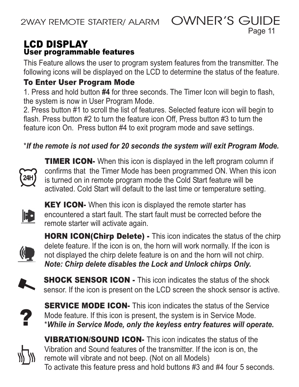 Owner ’s guide | Ultra Start 45xx Series User Manual | Page 11 / 16