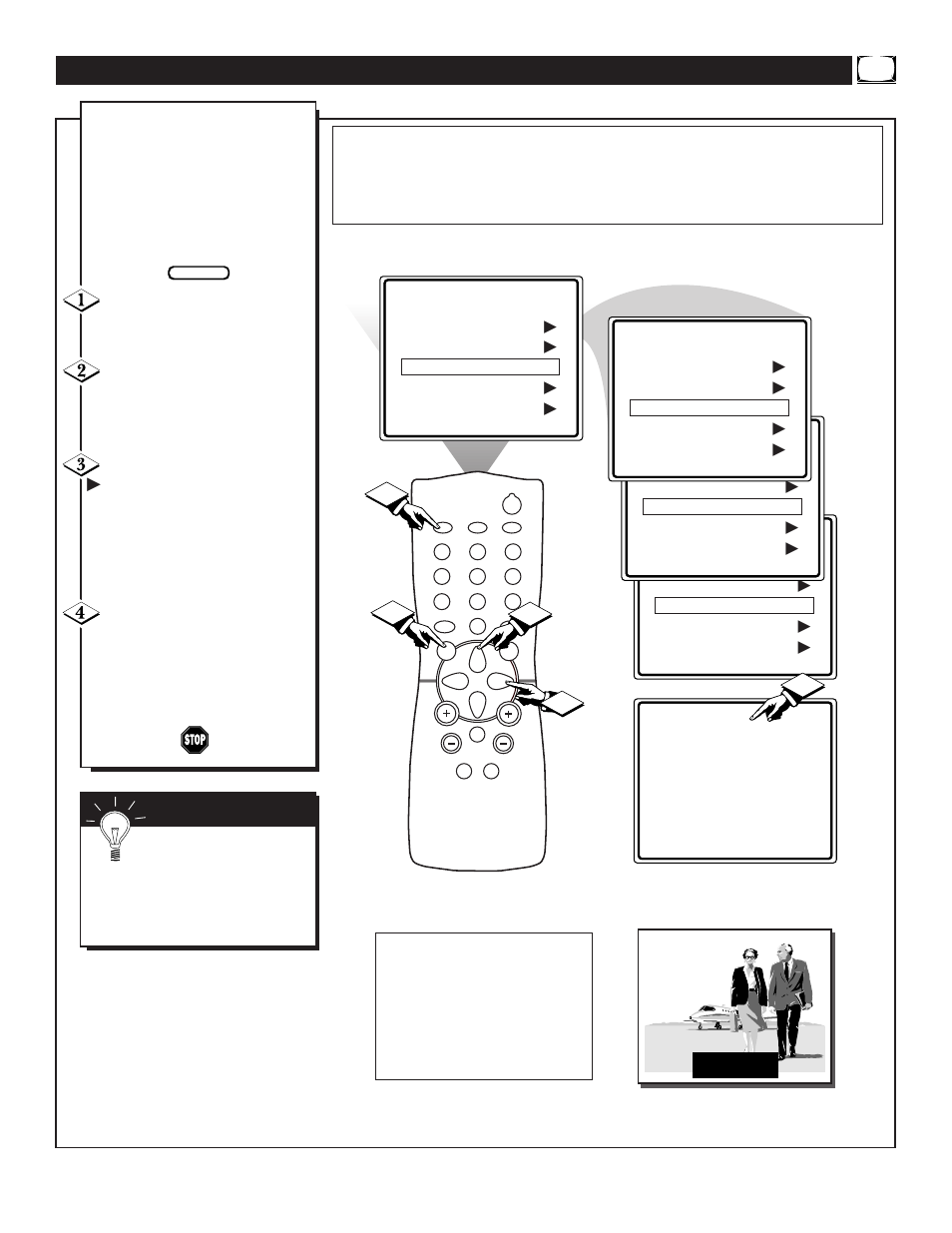 Sing the, Losed, Aption | Ontrol | Philips 19PR19C User Manual | Page 21 / 40