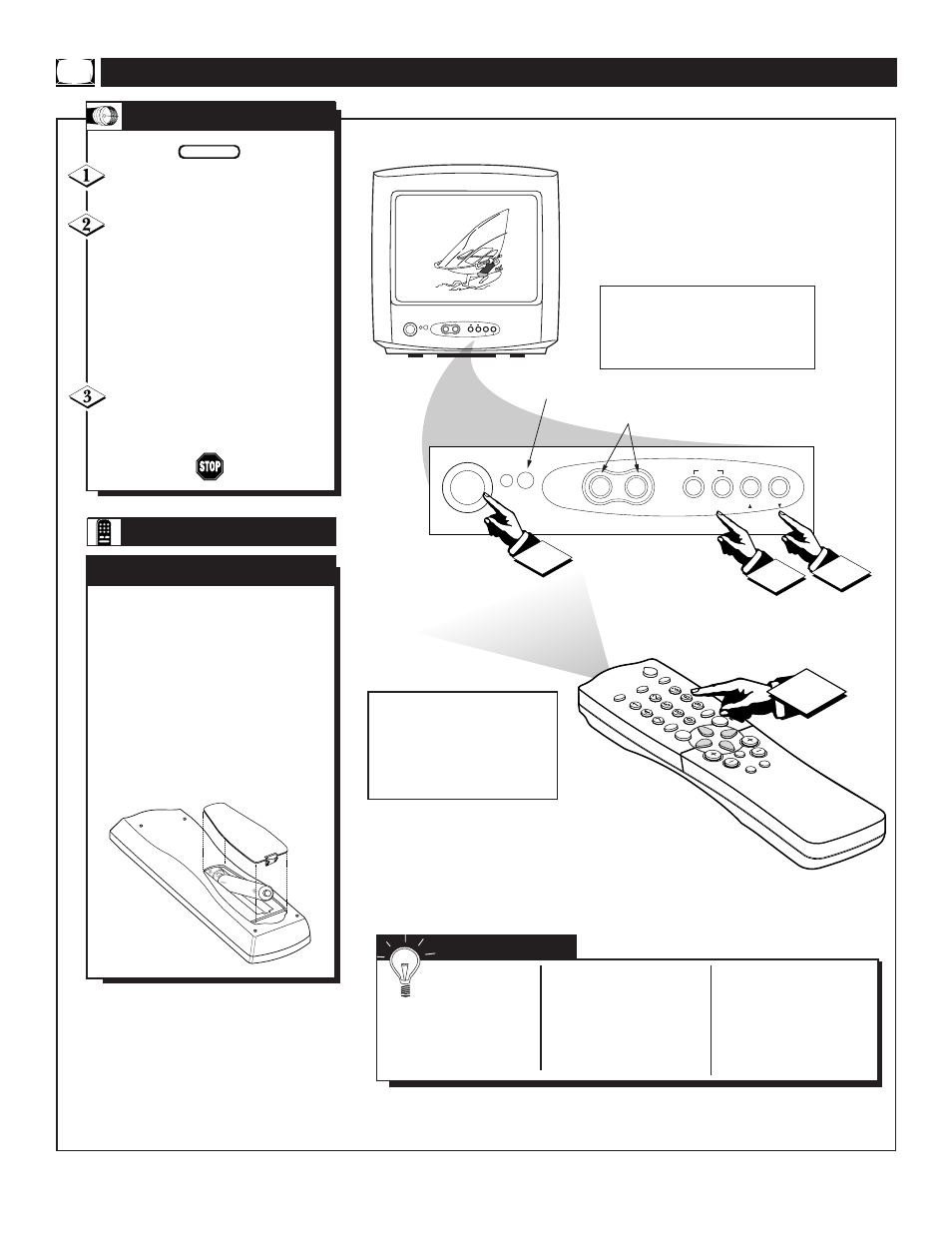 Tv/r, Asic, Emote | Perations, Elevision | Philips 19PR19C User Manual | Page 8 / 40