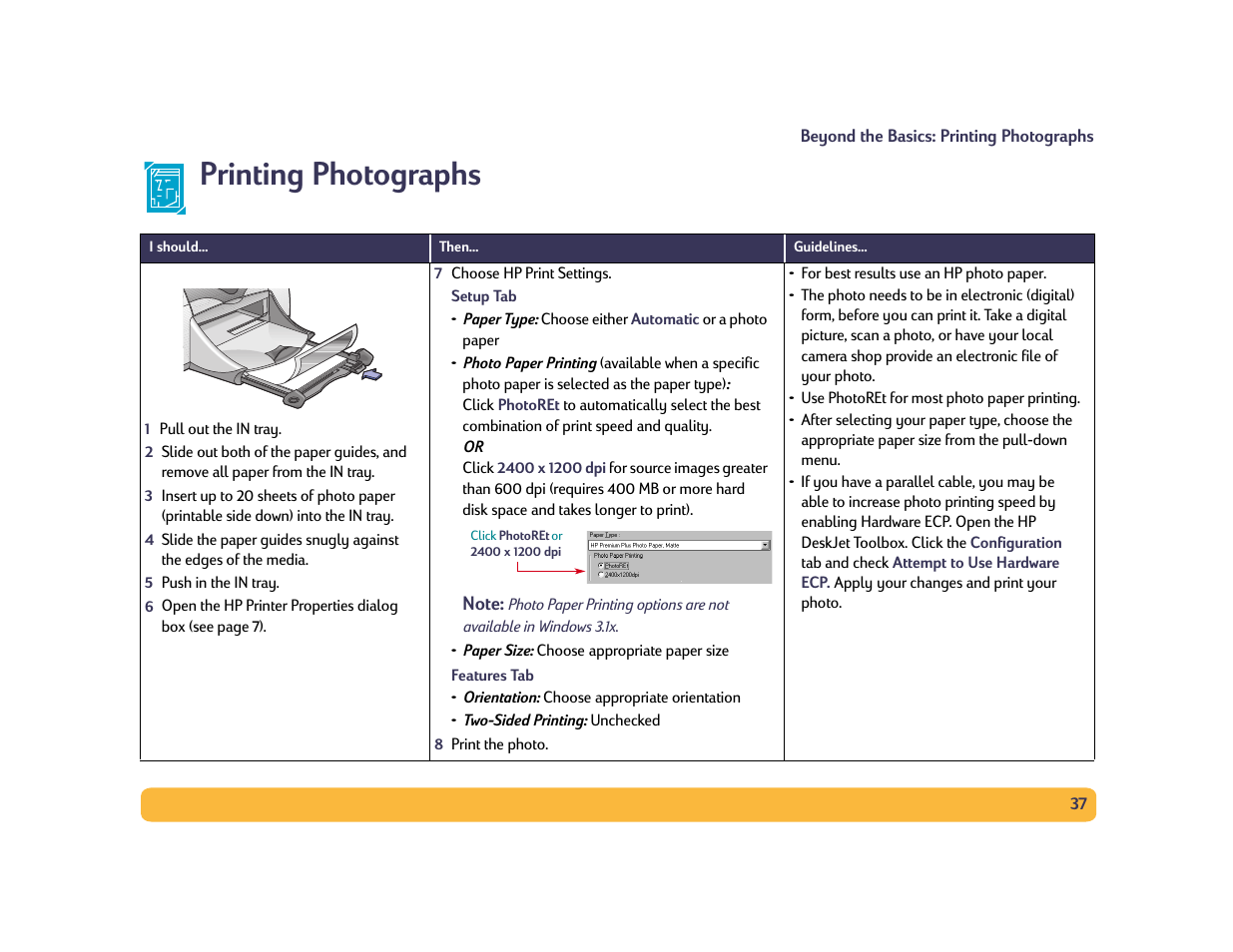 Printing photographs | Philips PORTABLE RADIO CASS REC + CD User Manual | Page 37 / 102
