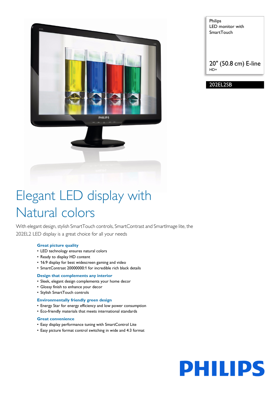 Philips 202EL2SB-27 User Manual | 3 pages