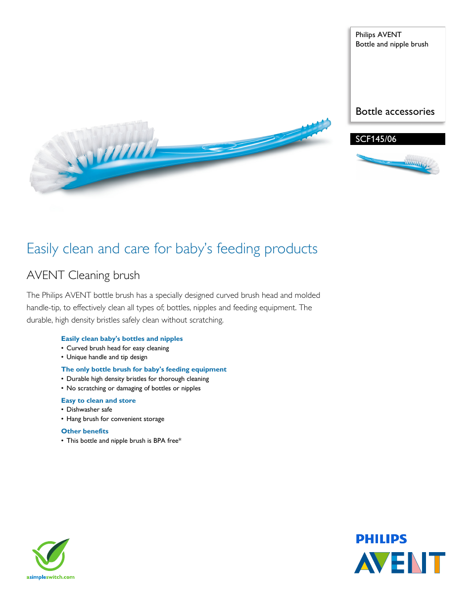 Philips SCF145-06 User Manual | 2 pages